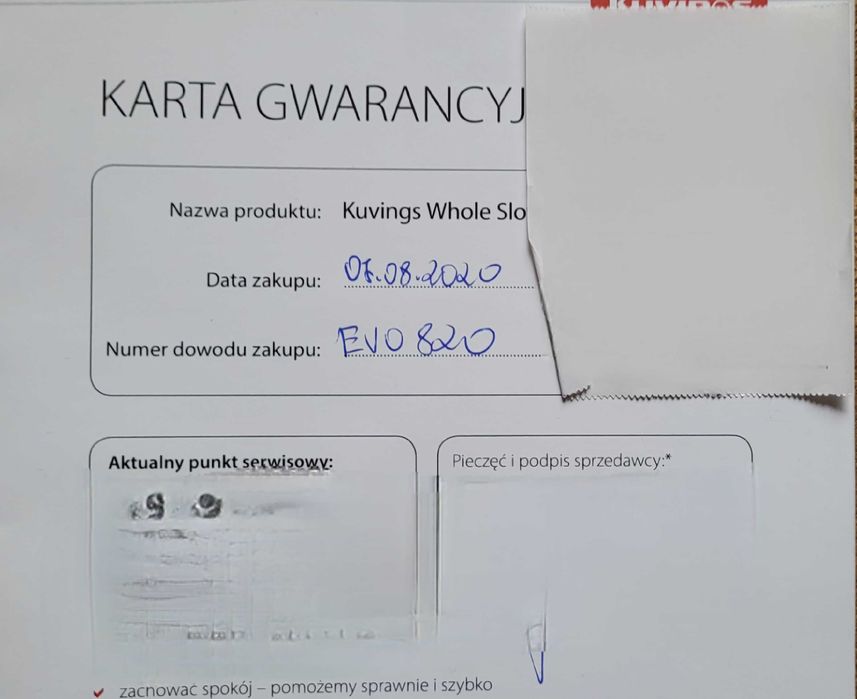 Wyciskarka wolnoobrotowa do soków Kuvings EVO820 Plus Grafit Gwarancja