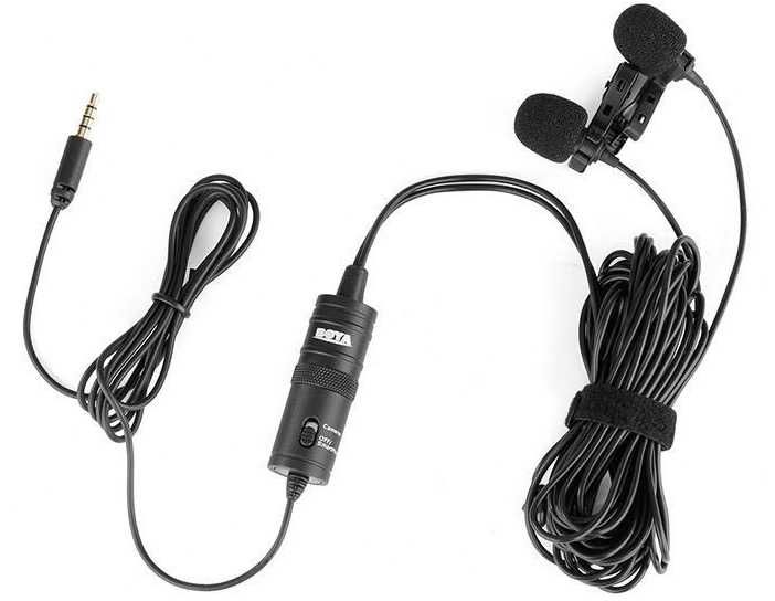 Microfone BOYA BY-M1DM Duplo com 4m - Para Smartphone/Câmera
