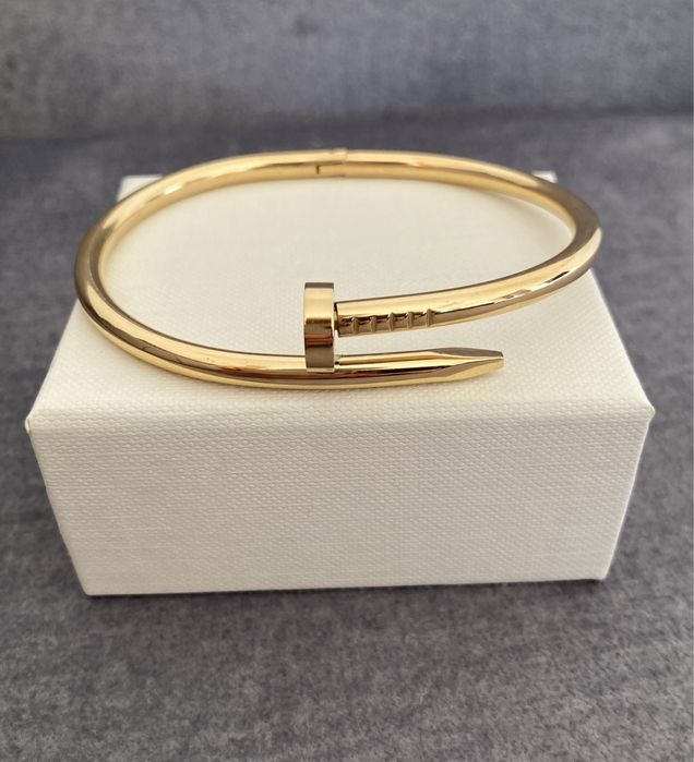 Bransoletka Cartier gwóźdź stal 316L żółte złoto roz.17,19