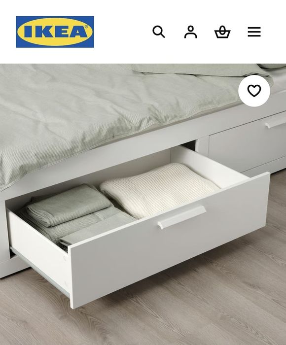 Cama individual/dupla BRIMNES com 2 gavetas + 2 colchões IKEA