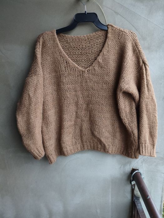 Sweter brązowy czekoladowy uni