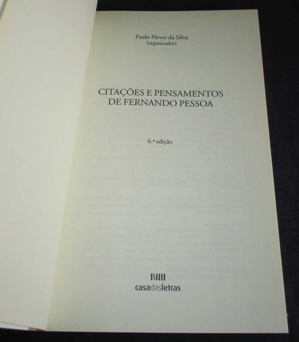 Livro Citações e Pensamentos de Fernando Pessoa