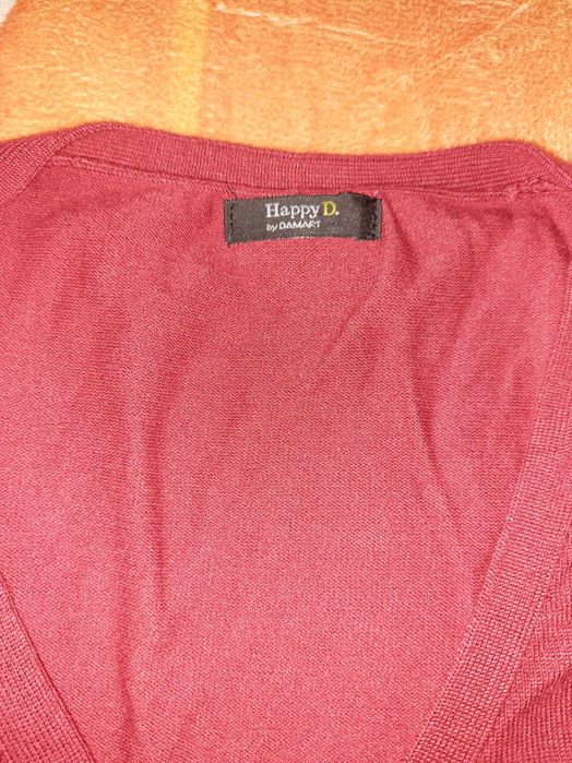 Damski sweter rozpinany Happy D. by Damart | Rozmiar M | Bordowy