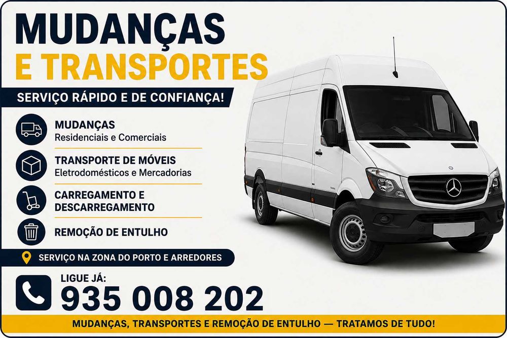 Mudanças e Transportes – Porto e Arredores -LIGUE JÁ: 935 008 202