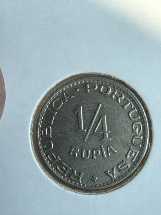 Moeda 1/4 Rupia India 1947