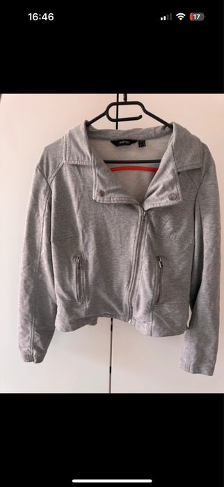 Szara wiosenna przejsciowa kurtka ramoneska melanz tchibo 40