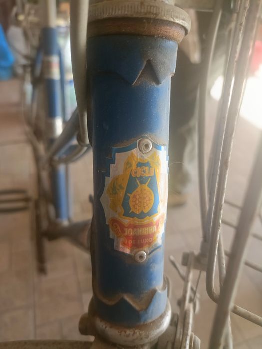 Bicicleta antiga com cesto