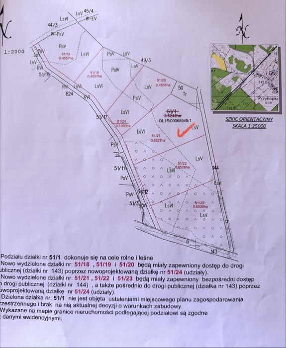 Sprzedam dzialkę leśną w m. Przykopka k. Ełku idealna na rekreacyjną