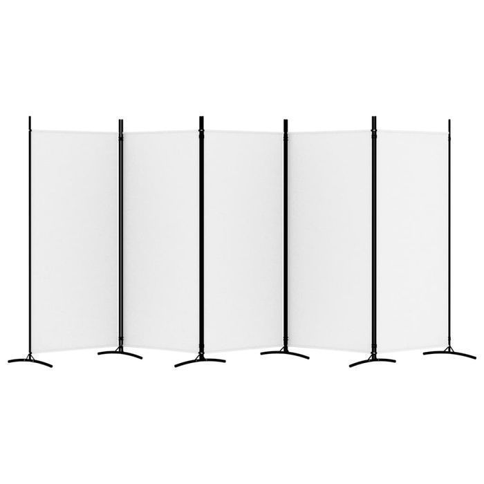 Parawan 5-panelowy biały 433x180 cm