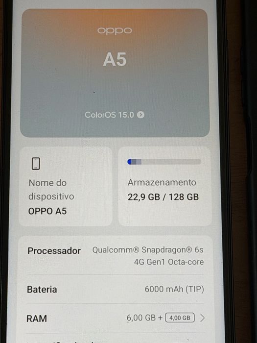 Oppo A5 modelo 2025 com 128gb desbloqueado(ACEITO RETOMA)