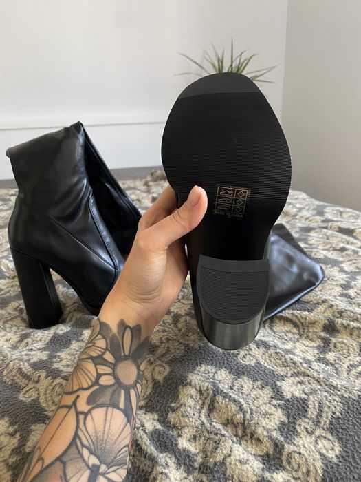 Bardzo wysokie czarne matowe kozaki za kolano eko skóra imitacja skóry