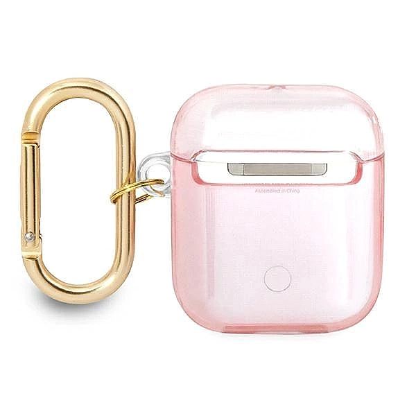 Etui Guess Strap Collection na AirPods 1/2 - różowe