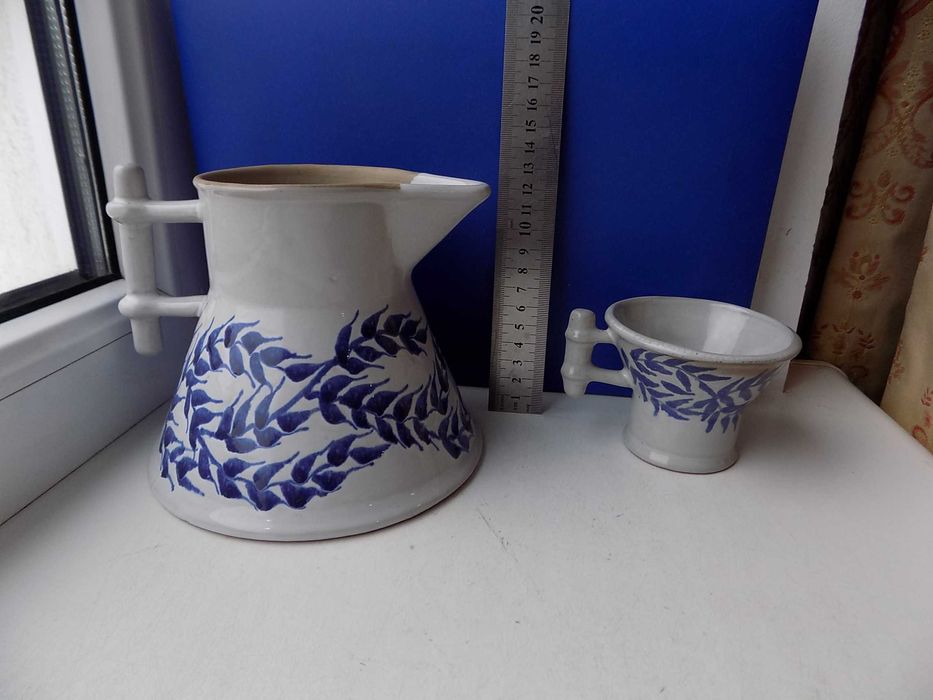 Кувшин и чашка ЛКСФ керамика СССР