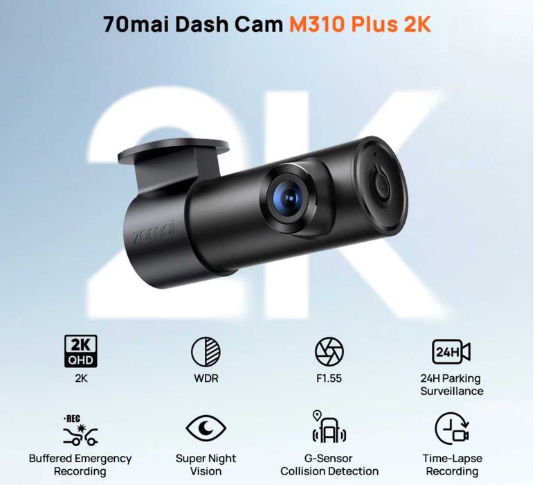 Автомобільний відеореєстратор Xiaomi 70mai Dash Cam M310 Plus 2K