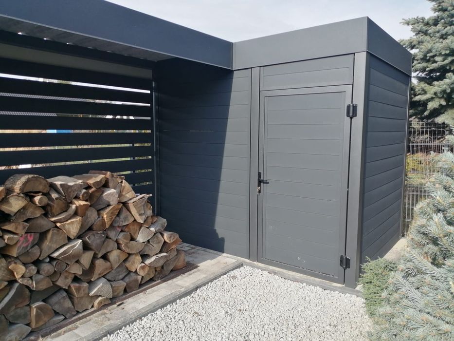 Nowoczesna wiata garażowa, carport, wiata samochodowa