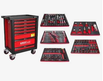 CARRO FERRAMENTA VERMELHO 7 GAVETAS 160PCS - REF: 8622