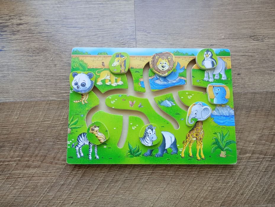 Puzzle Zwierzęta Drewniane Zabawka logiczna dla dzieci