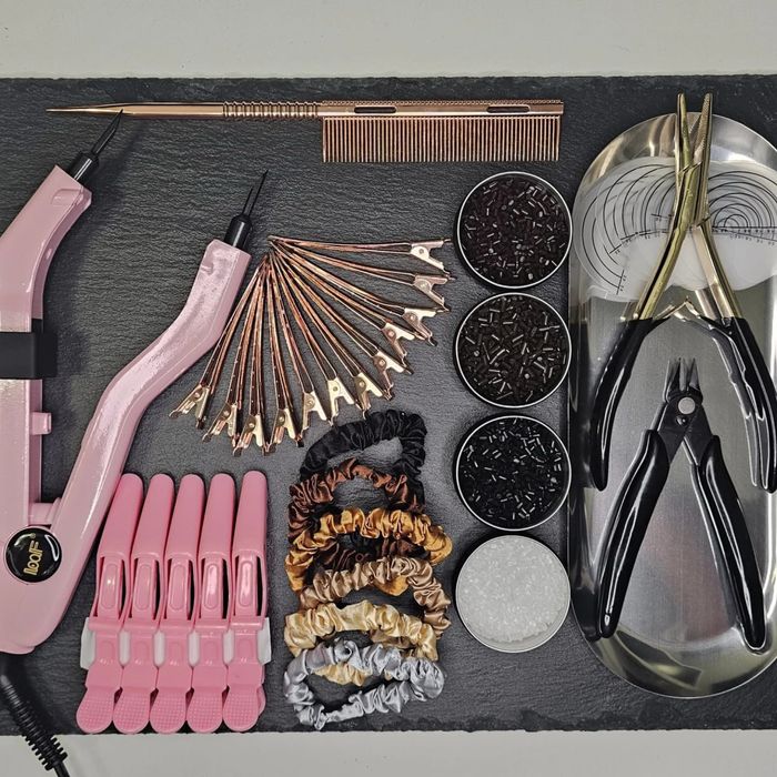 Zhrzewarka mini do przedłużania włosów. Zestaw