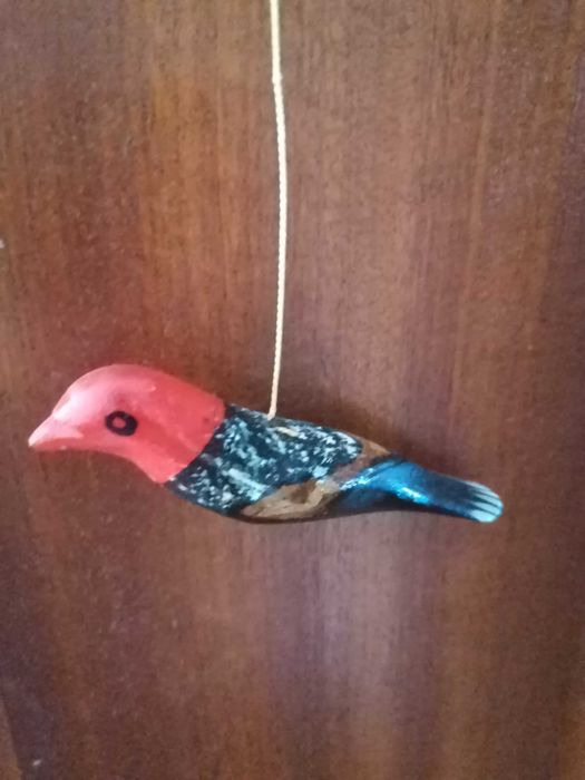 Espanta espíritos Passarinhos artesanal. Madeira pintado à mão
