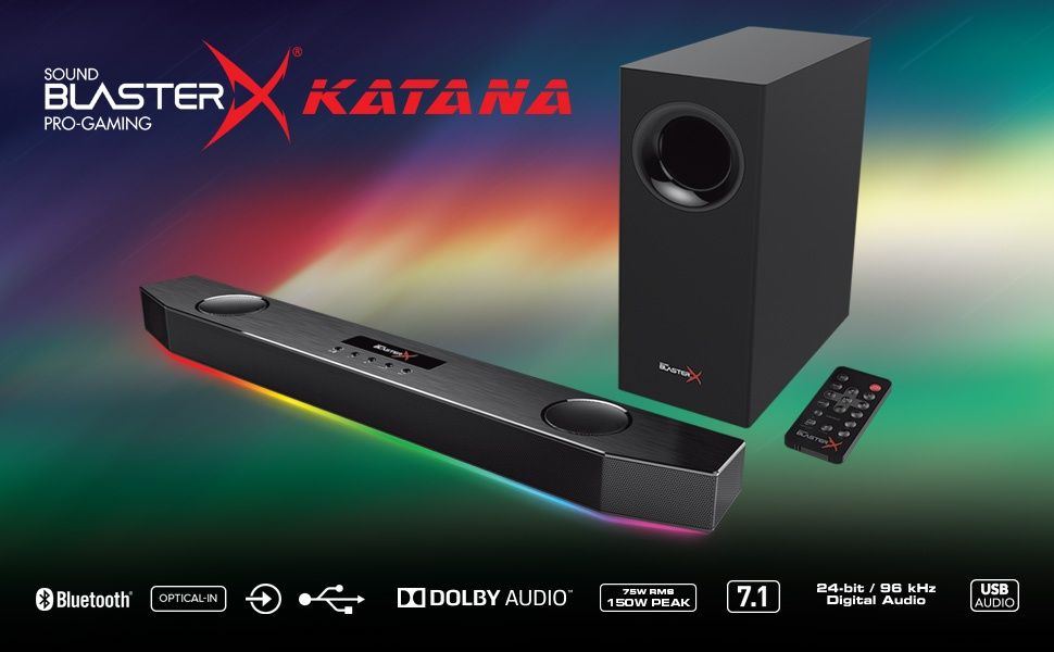 Soundbar Gaming Creative Sound BlasterX Katana (Com Subwoofer) - Como Nova