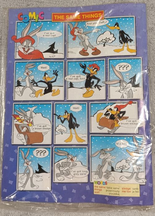 2 skoroszyty English junior Lonney Tunes