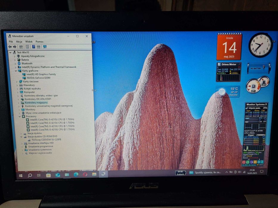 Laptop Asus R556L 15,6 cala Intel Core i5 ram 4 GB ssd 256 GB