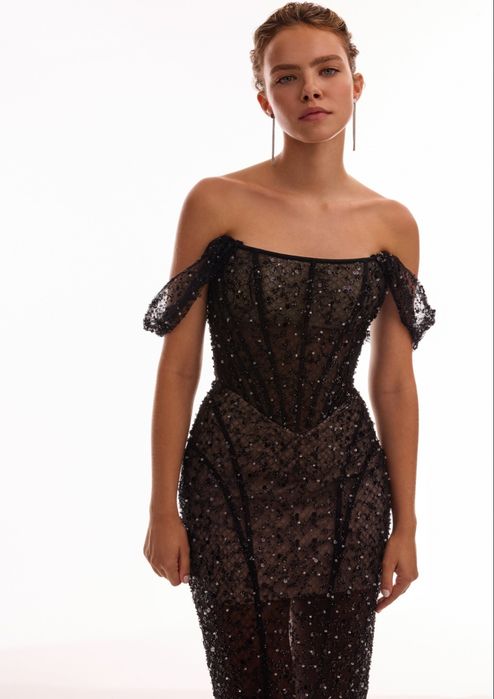 Новое вечернее платье Milla Nova | Черное в пайетках | Оригинал