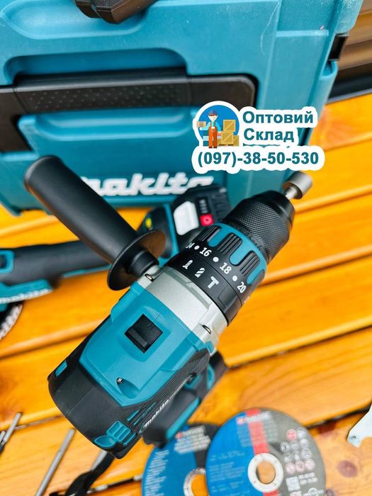 Акумуляторний  Набор 2в1 Makita Болгарка DGA 504 + Шуруповерт DHP 485