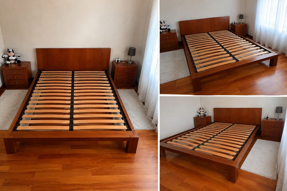 Quarto Completo Casal em Madeira Cerejeira