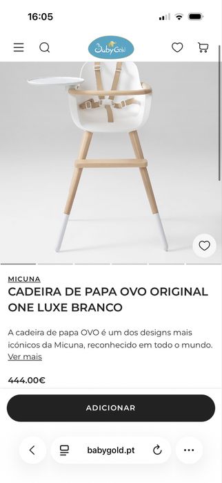 Cadeira de papa ovo Micuna