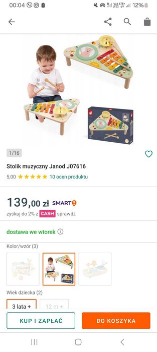 Stolik muzyczny dla dzieci Janod