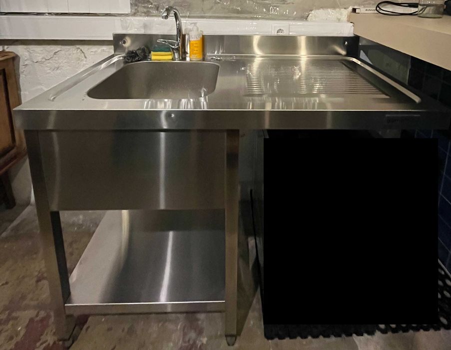 GGMGASTRO sink for dishwasher 120x60cm, bowl left 40x40cm + faucet