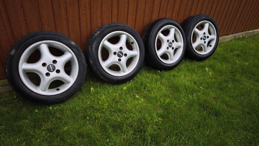 Komplet kół / Felgi aluminiowe Renault z oponami 165/60 R14 Firestone – Stan Dobry!