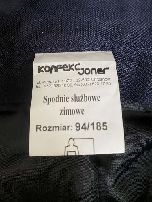 spodnie służbowe zimowe