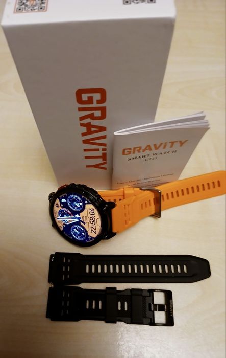 Smartwatch Gravity GT23-3 z rozmowami. SMS latarka paski.
