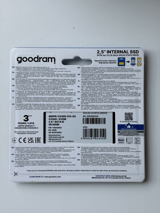 Nowy dysk Goodram CX400 512GB SSD SATA