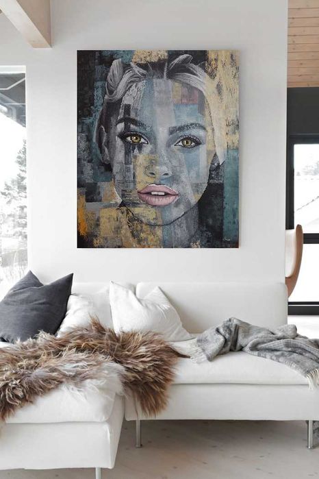 Quadro Pintura a óleo sobre tela abstrato figurativo (novo)