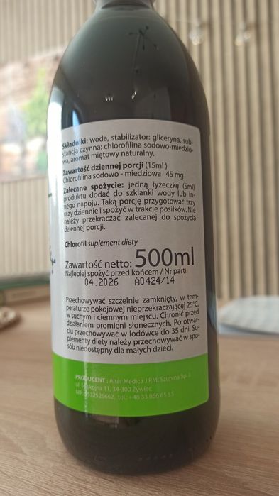 Chlorofil w płynie 500 ml