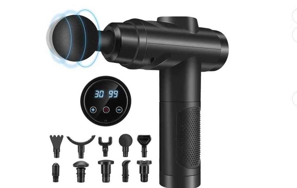 Pistolet Do Masażu Masażer Do Pleców Ciała 30Prędkości 10Głów