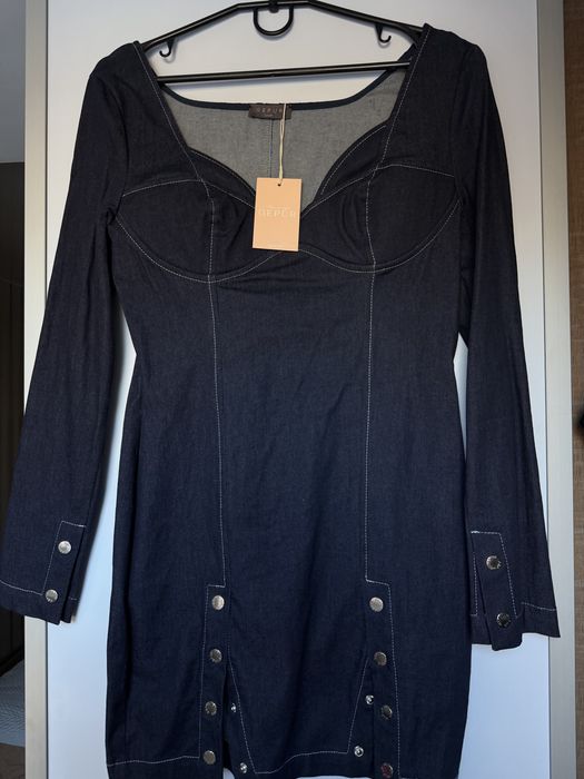 Синя сукня міні зі стрейч-деніму Gepur