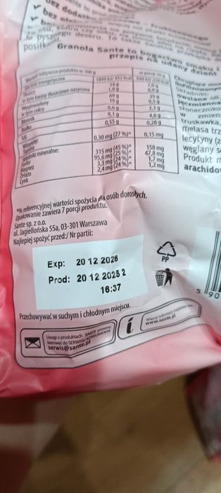 Zestaw granoli owocowej