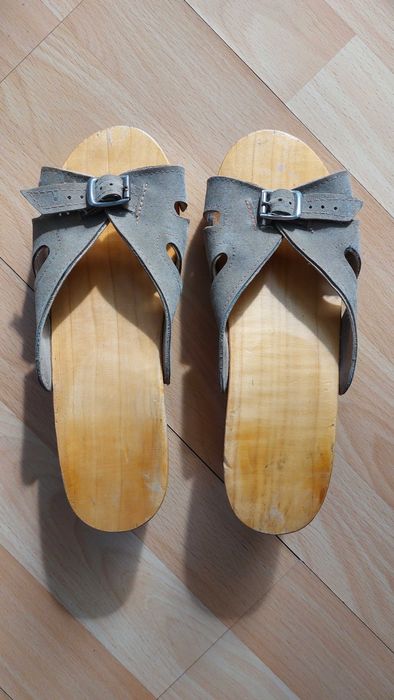 Drewniaki klapki PRL retro vintage