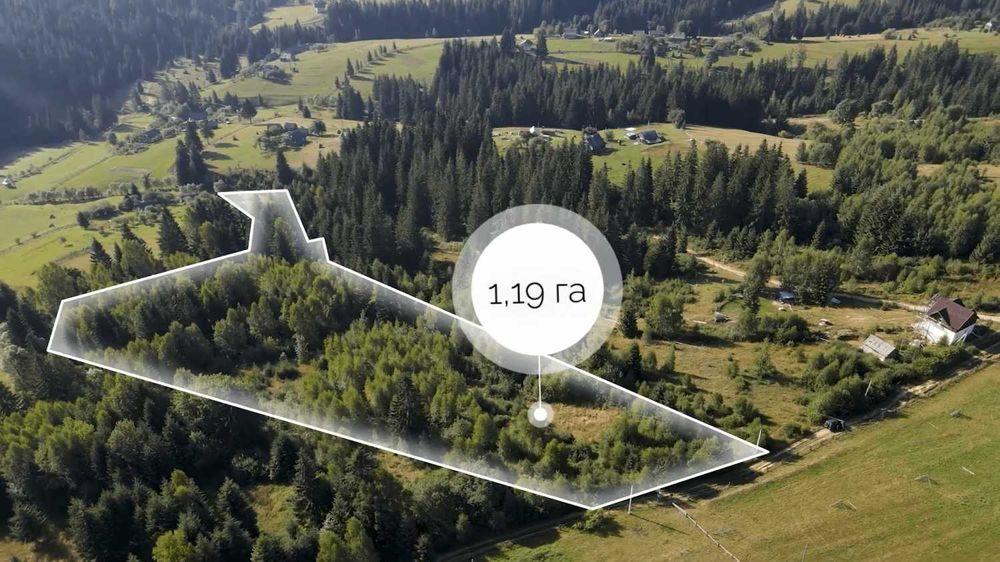 Продам земельну ділянку у селі Яблуниця 1.19 га