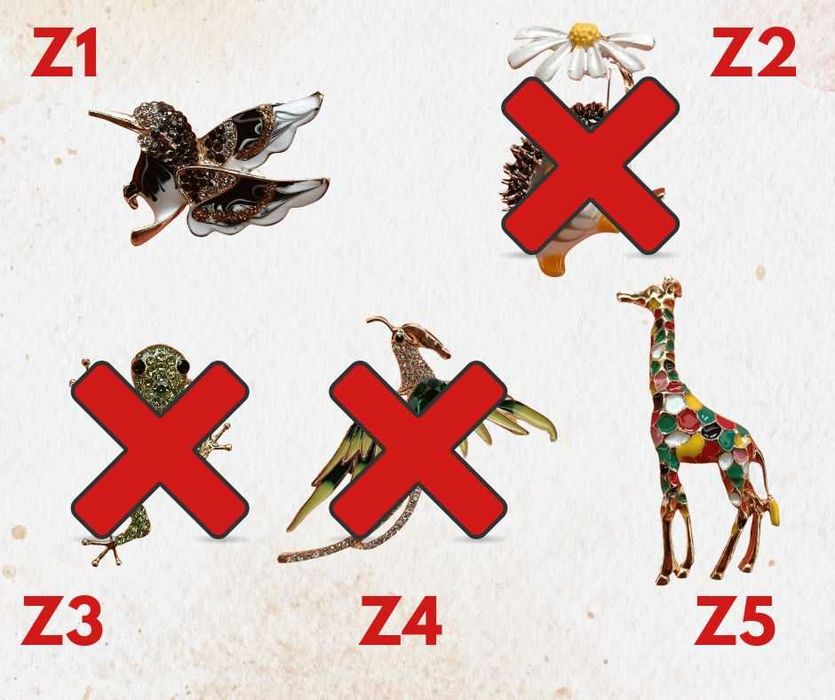 -> Broszka damska– Elegancka Biżuteria / Motyw: Zwierzęta -  różne wzory