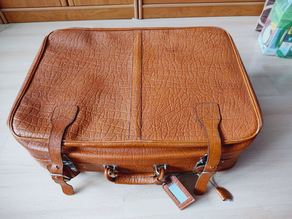 Komplet walizek skórzanych PRL