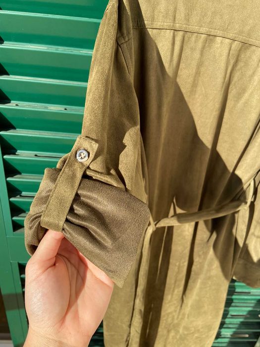 casaco longo verde seco