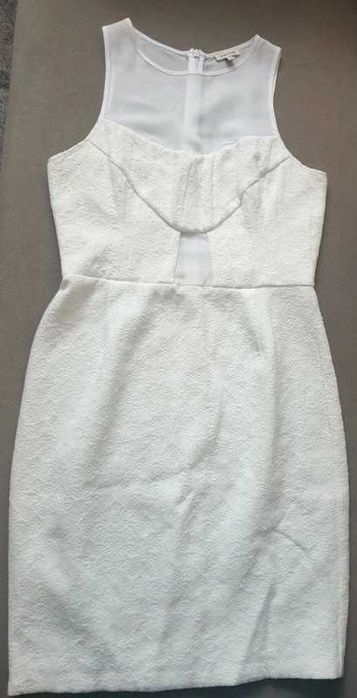 Biała sukienka z siateczką, M