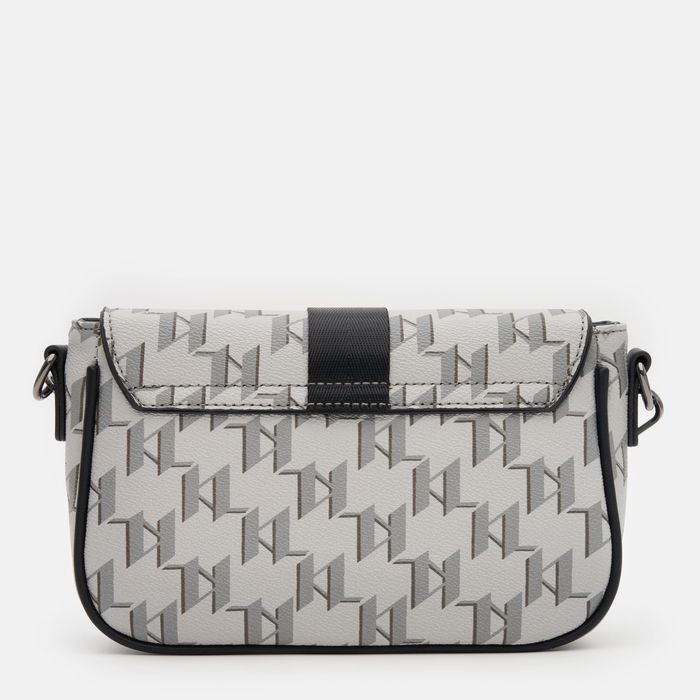 Сумка-Месенджер Karl Lagerfeld Monogram Сірий Білий