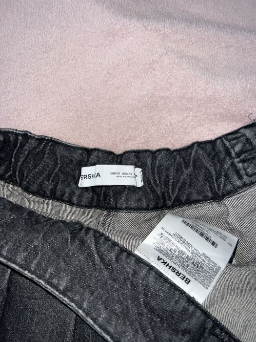 трендовая джинсовая юбка черная y2k grunge bershka