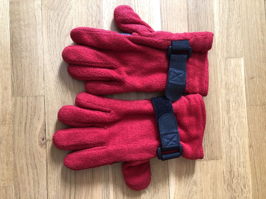 Рукавиці чоловічі з підкладкою зимові флісові великі дорослі червоні